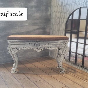 Half scale Miniature Dollhouse Small Console Table Large or Small French Rococo Style Top 1:24 scale