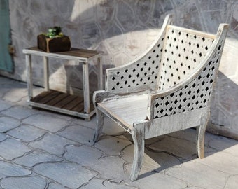Miniature dollhouse Gramercy Chair available unfinished 1:12 scale