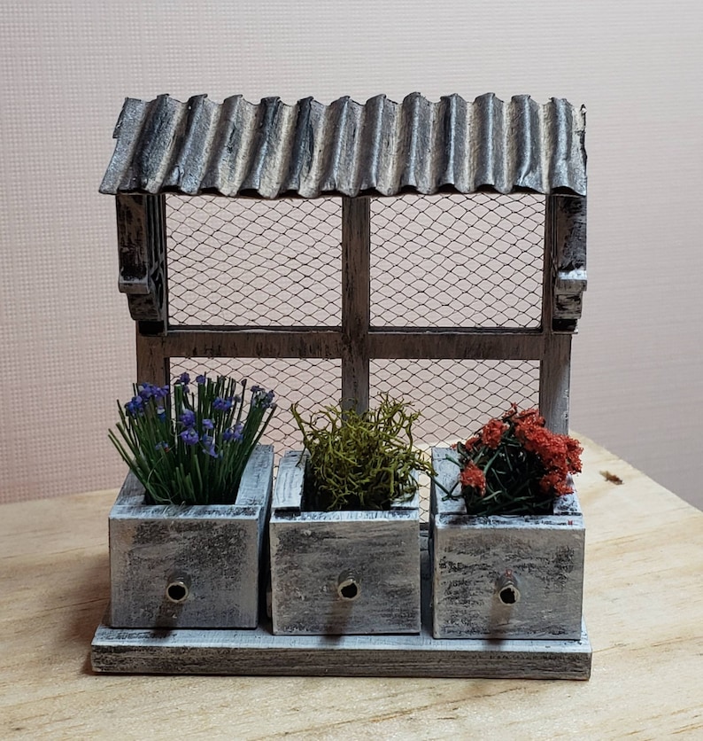 Miniature Dollhouse Flower Box Planter 112 Rustic Grey or Etsy