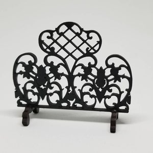 Miniature dollhouse fireplace screen in wrought iron style 1:12 scale