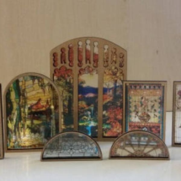 Dollhouse Miniature Stained Glass Window Sale through September 30th get 10%!