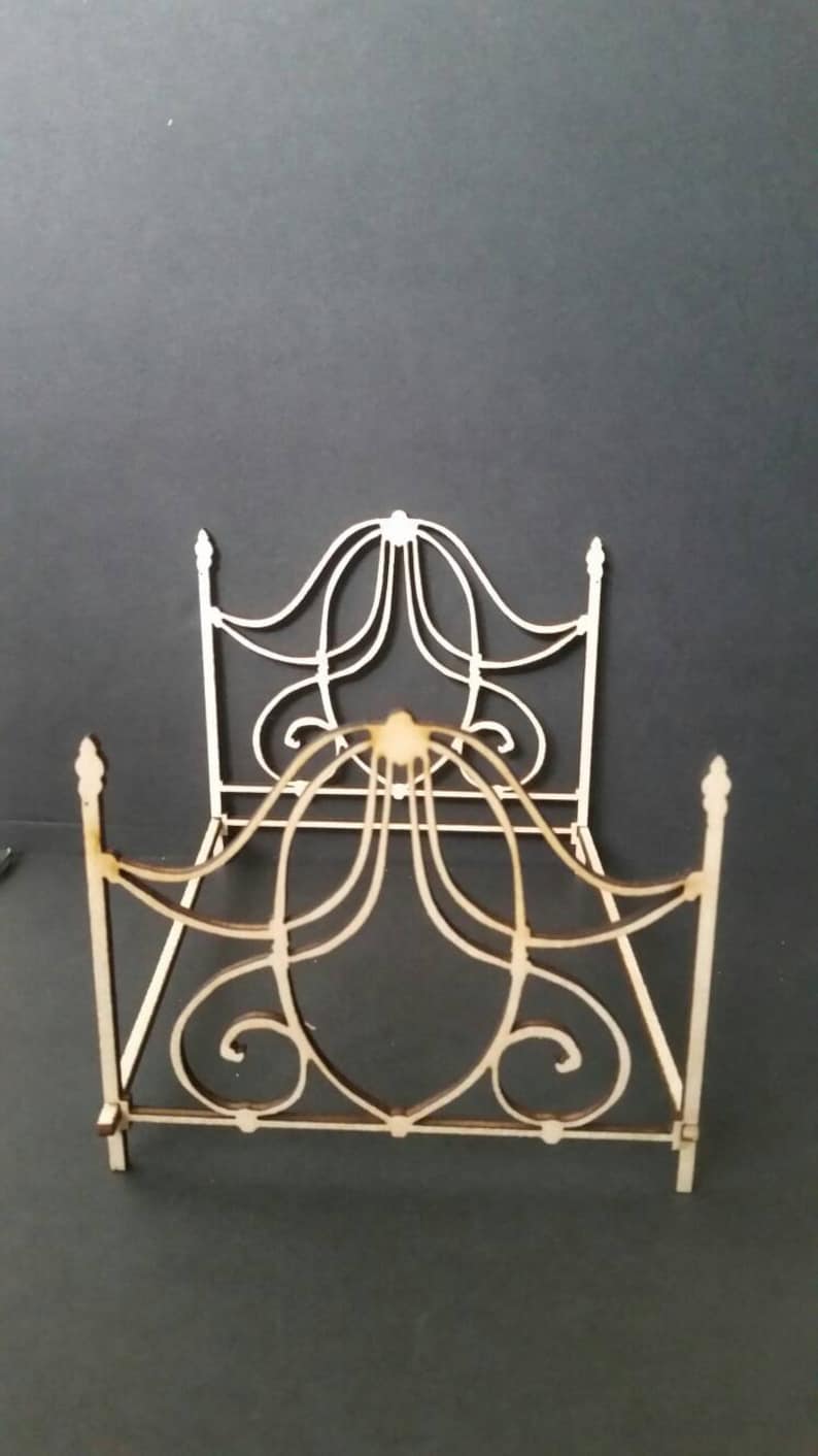 Miniature dollhouse wrought iron style double bed 112 scale Etsy