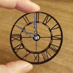 Miniature Dollhouse wrought iron style clock with metal hands. 1:12 scale NEW sturdy design image 4