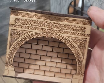 Chimenea en miniatura a media escala disponible sin terminar y como kit