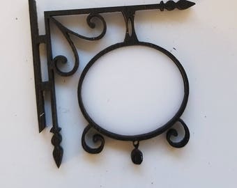 Miniature Dollhouse wrought iron style make your own hanging sign blank 1:12 scale
