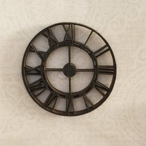 Miniature Dollhouse wrought iron style clock with metal hands. 1:12 scale NEW sturdy design image 3