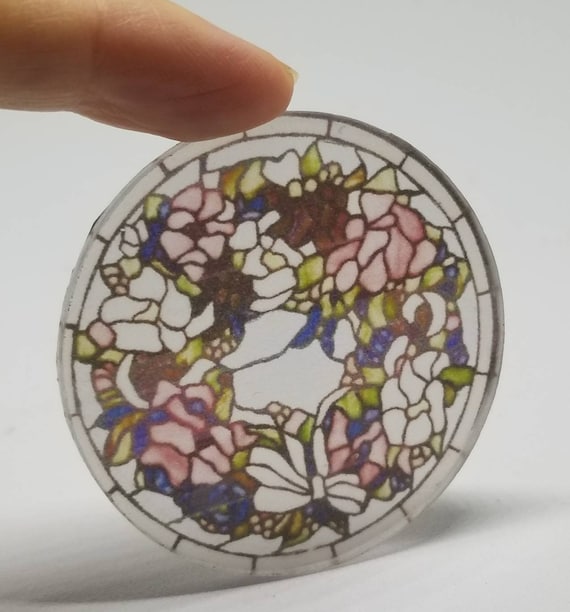 Casa Delle Bambole In Miniatura Floreale Aspetto Vetro Colorato Acrilico 814812 - Foto 8