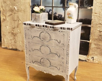 Miniature dollhouse elegant 1:12 scale dresser available unfinished