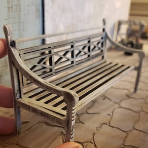 Miniature dollhouse 1:12 scale bench available unfinished