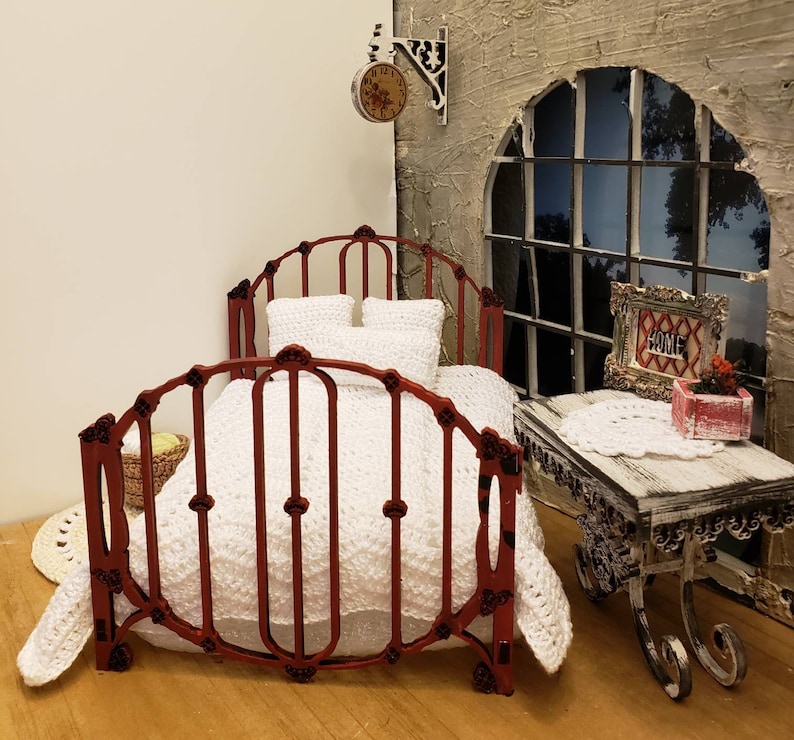 Miniature Dollhouse Wrought Iron Style Bed Unfinished or Etsy