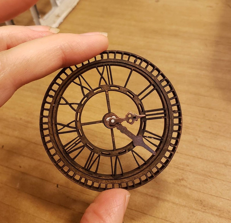 Miniature Dollhouse wrought iron style grand clock with metal Etsy