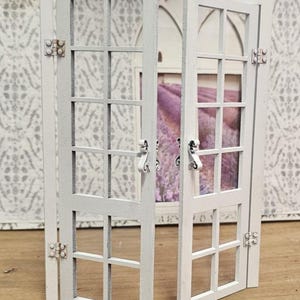 Miniature dollhouse French style double fdoors 1:12 scale