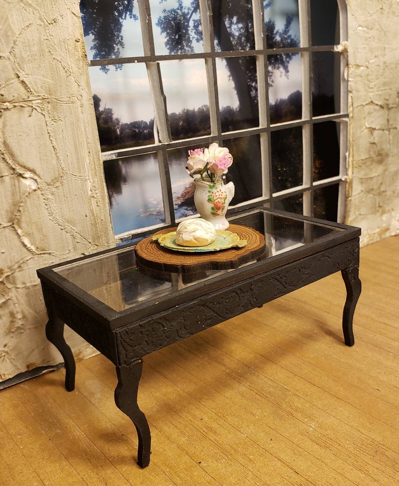 Miniature Dollhouse Coffee Table With Floral Accents and Etsy