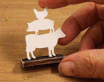 Miniatur Puppenhaus Bauernhaus Tier Deko ständer 1:12