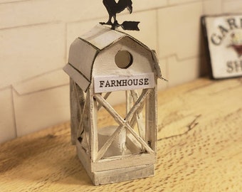 Charming miniature dollhouse farmhouse style candle holder 1:12 scale