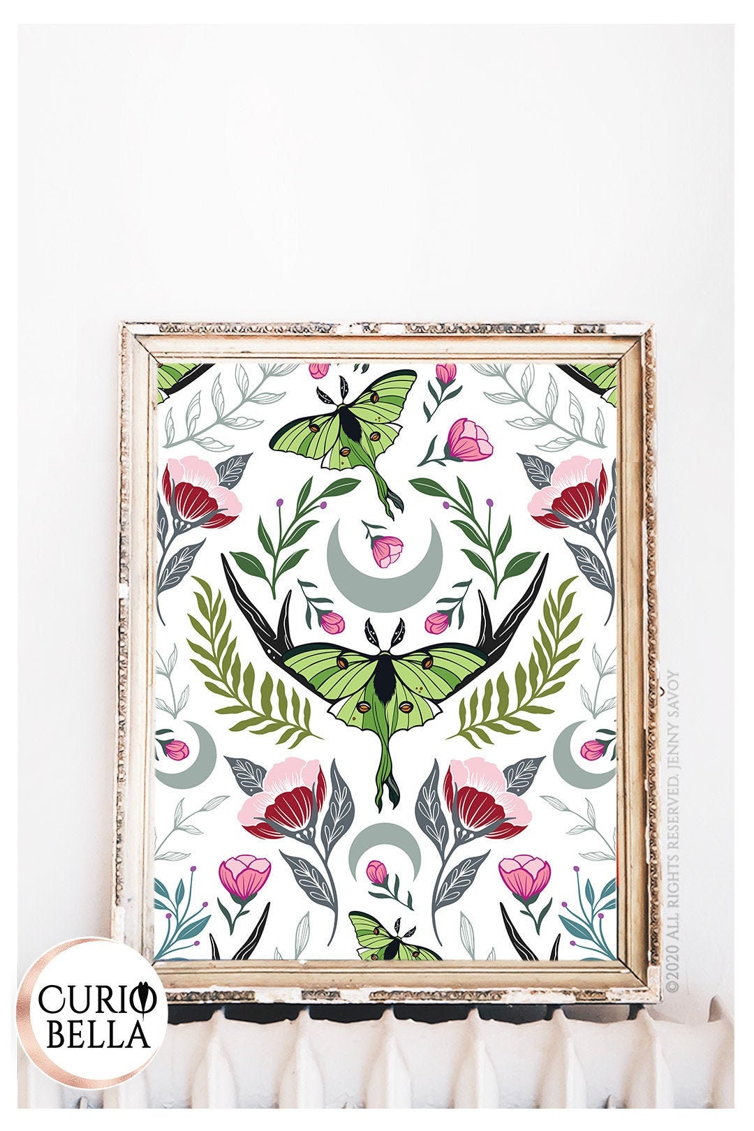 White Moth Print Instant Art INSTANT DOWNLOAD Printable Wall Decor