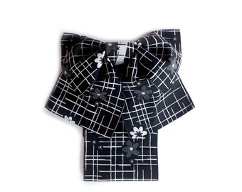 Musubi obi for Yukata  (Black ) | Musubi obi can be easily worn and cute. A nostalgic and cool modern summer.　※unused　