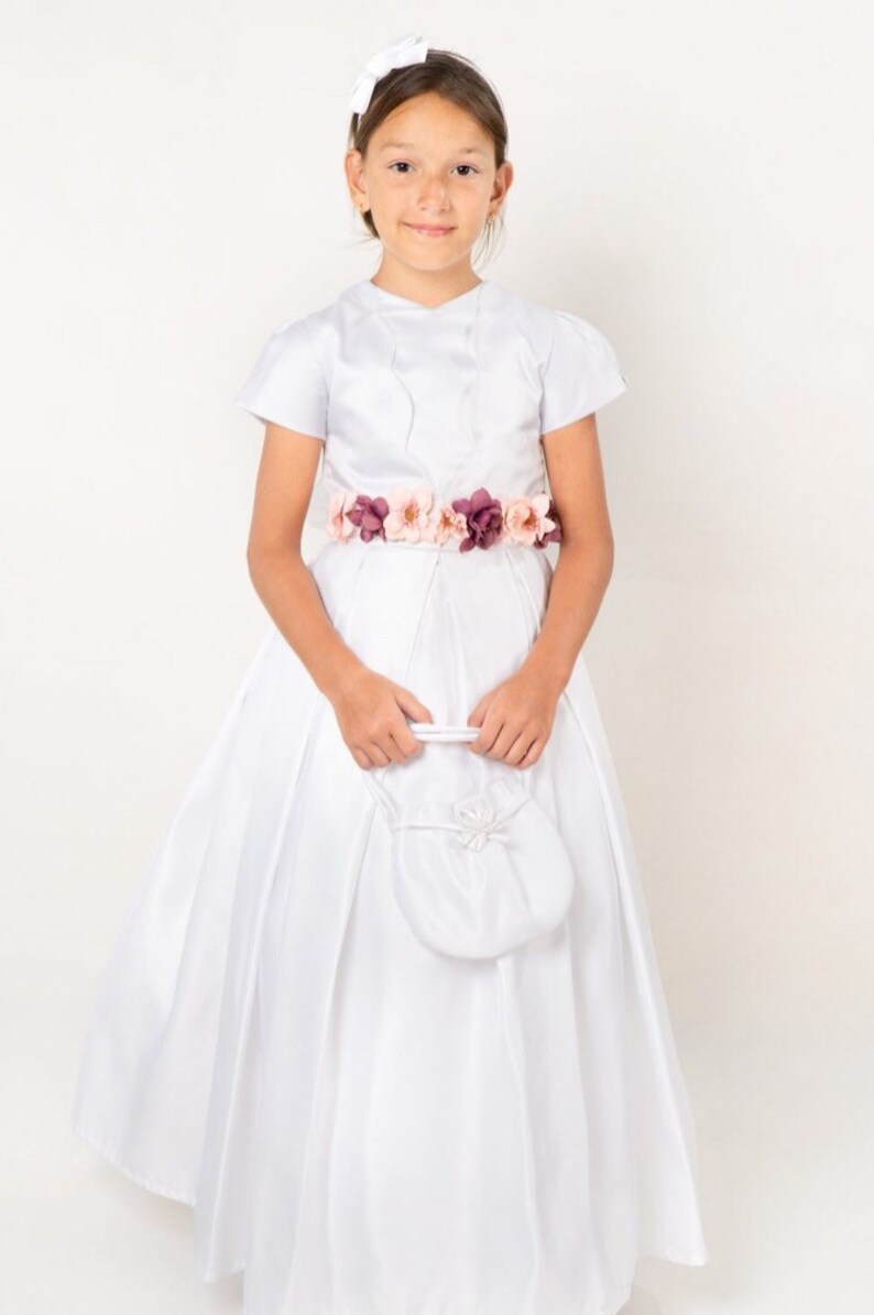 duchess satin flower girl dress