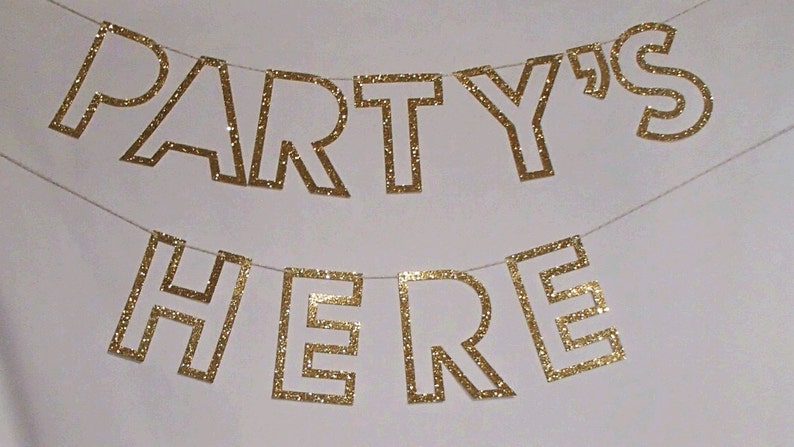 Birthday Party Banner Anniversary Banner Graduation Glitter Party Banner All Occasion Party Banner New Year/'s Banner