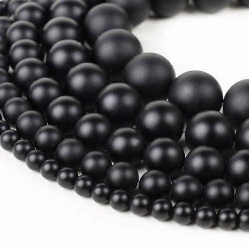 Natural Matte Black Onyx Beads 4mm 6mm 8mm 10mm 12mm 14mm Etsy