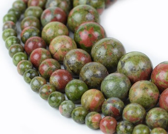 Natural Unakite Beads Round 4mm 6mm 8mm 10mm 12mm 15.5" Strand Loose Beads