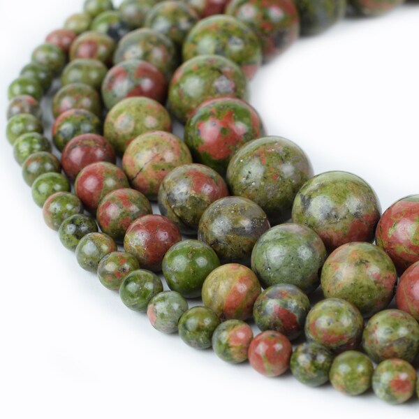 Natural Unakite Beads Round 4mm 6mm 8mm 10mm 12mm 15.5" Strand Loose Beads