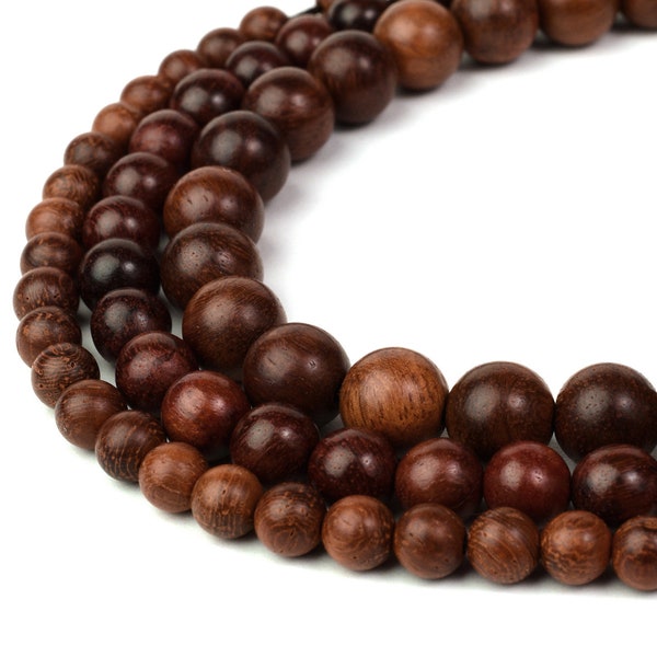 Natural Wood Beads Coconut Brown Dyed 6mm 8mm 10mm Round 15.5" Full Strand, Wholesale