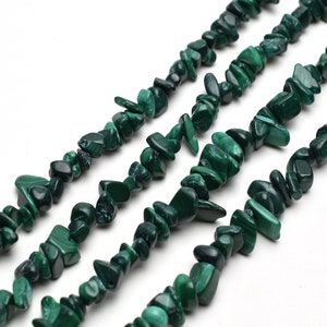 Natural Malachite Chip Beads Approx 5-8mm 32" Strand Crystal Tiny Gemstone For Jewelry Making Irregular Nugget