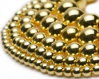 Light Gold Hematite Beads 4mm 6mm 8mm 10mm 12mm Loose Gemstone Round 15.5" Full Strand Wholesale