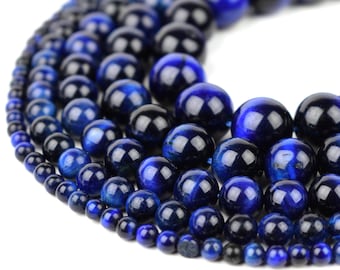 Blue Tiger Eye Beads 4mm 6mm 8mm 10mm 12mm Wholesale Round Gemstone 15.5" Full Strand mala stones