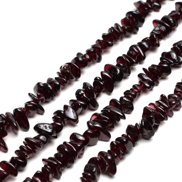 Natural Red Garnet Chip Beads Approx 5-8mm 32" Strand Crystal Tiny Gemstone For Jewelry Making Irregular Nugget