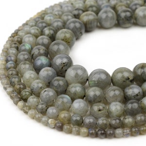 Natural Labradorite Beads, 4mm 6mm 8mm 10mm 12mm Round, Full Strand 15.5 inch, wholesale mala beads
