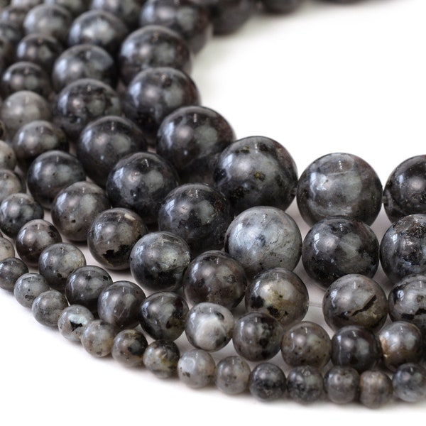 Natural Dark Labradorite Beads, 4mm 6mm 8mm 10mm 12mm Round, Full Strand 15 inch, wholesale mala beads