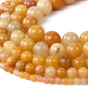 Yellow Aventurine Beads 4mm 6mm 8mm 10mm 12mm Round 15.5" Full Strand Wholesale Gemstones