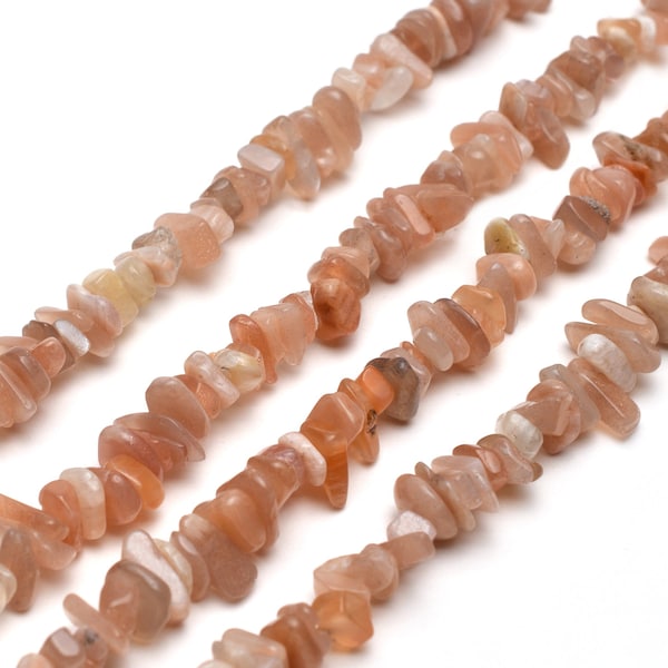 Natural Sunstone Chip Beads Approx 5-8mm 32" Strand Tiny Crystal Gemstone For Jewelry Making Irregular Nugget