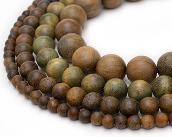Olive Sandalwood Beads Natural Wood for Jewelry Making 4mm 6mm 8mm 10mm Round 15.5" Strand for Jewelry making