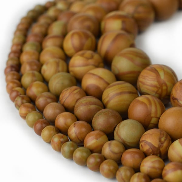 Natural Tiger Skin Beads 4mm 6mm 8mm 10mm 12mm Jasper Round 15.5" Full Strand Wholesale Gemstones