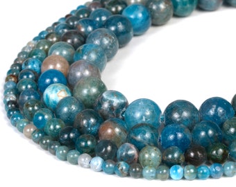 Natural Apatite Beads 4mm 6mm 8mm 10mm 12mm Wholesale Round Gemstone 15.5" Full Strand mala stones