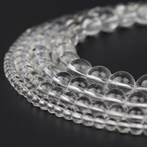 Natural Clear Quartz Beads 4mm 6mm 8mm 10mm 12mm Loose Gemstone Round 15.5 Full Strand Wholesale image 1
