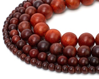 Natural Rosewood Beads Wood for Jewelry Making 4mm 6mm 8mm 10mm Round 15.5" Strand for Bracelet and Necklace making