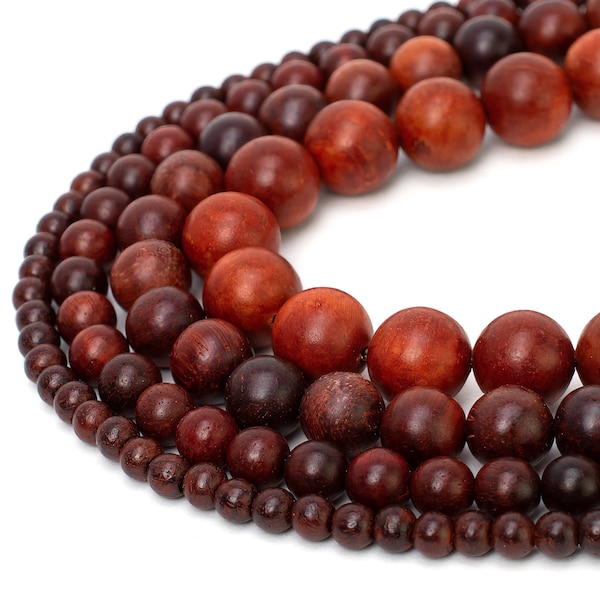 Natural Rosewood Beads Wood for Jewelry Making 4mm 6mm 8mm 10mm Round 15.5" Strand for Bracelet and Necklace making