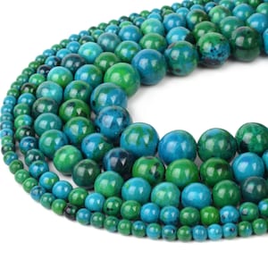 Chrysocolla Beads Round 4mm 6mm 8mm 10mm 12mm 15.5&quot; Strand Loose Beads