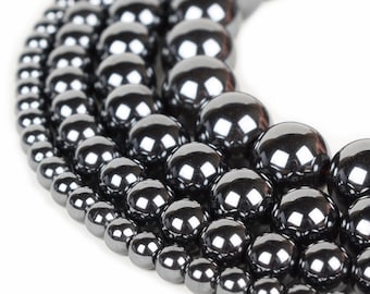 Hematite Beads 4mm 6mm 8mm 10mm 12mm Non-magnetic Loose Gemstone Round 15.5" Full Strand Wholesale