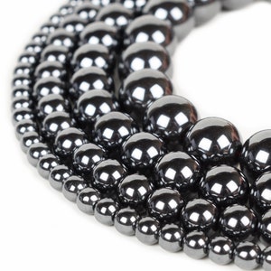 Hematite Beads 4mm 6mm 8mm 10mm 12mm Non-magnetic Loose Gemstone Round 15.5 Full Strand Wholesale image 1