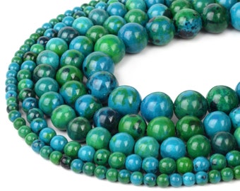 Perles de chrysocolle rondes 4mm 6mm 8mm 10mm 12mm 15.5" Strand Loose Beads