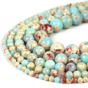 Aqua Terra Jasper Beads 4m 6mm 8mm 10mm 12mm Regalite Round, 15.5&quot; Full Strand