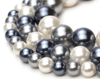 Tricolor Glass Pearl Beads 6mm 8mm 10mm Round  16" Strand For Jewelry Making Wholesale Gemstones