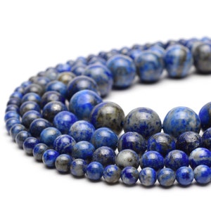 Lapis Lazuli Beads Round 4mm 6mm 8mm 10mm 15.5&quot; Strand Loose Beads