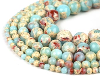 Green Aqua Terra Jasper and Matte Crystal Necklace