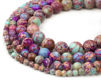 Galaxy Sea Sediment Jasper Beads 4mm 6mm 8mm 10mm Regalite Round Imperial Impression Stone, 15.5" Full Strand, Wholesale